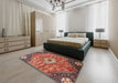 Machine Washable Traditional Saffron Red Rug in a Bedroom, wshtr3630