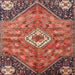 Round Machine Washable Traditional Saffron Red Rug, wshtr3630