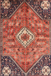 Machine Washable Traditional Saffron Red Rug, wshtr3630