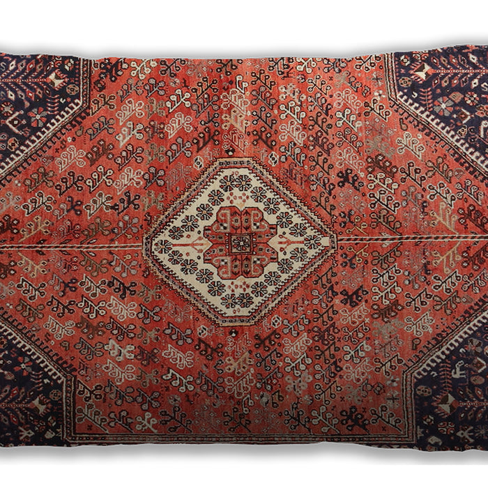Traditional Classic Rectangular Saffron Red Lumbar Throw Pillow, 13 inch by 19 inch, lbtr3630