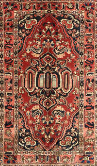 Machine Washable Traditional Saffron Red Rug, wshtr3631