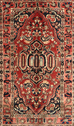 Machine Washable Traditional Saffron Red Rug, wshtr3631