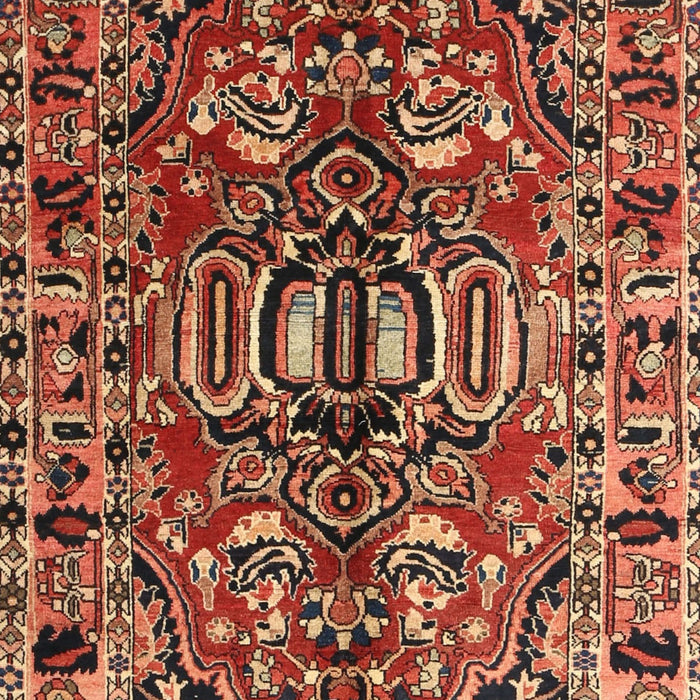 Machine Washable Traditional Saffron Red Rug, wshtr3631