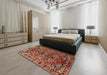 Machine Washable Traditional Saffron Red Rug in a Bedroom, wshtr3631