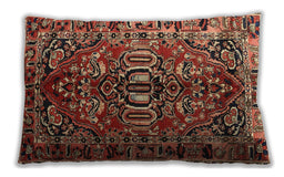 Traditional Classic Rectangular Saffron Red Lumbar Throw Pillow, 13 inch by 19 inch, lbtr3631