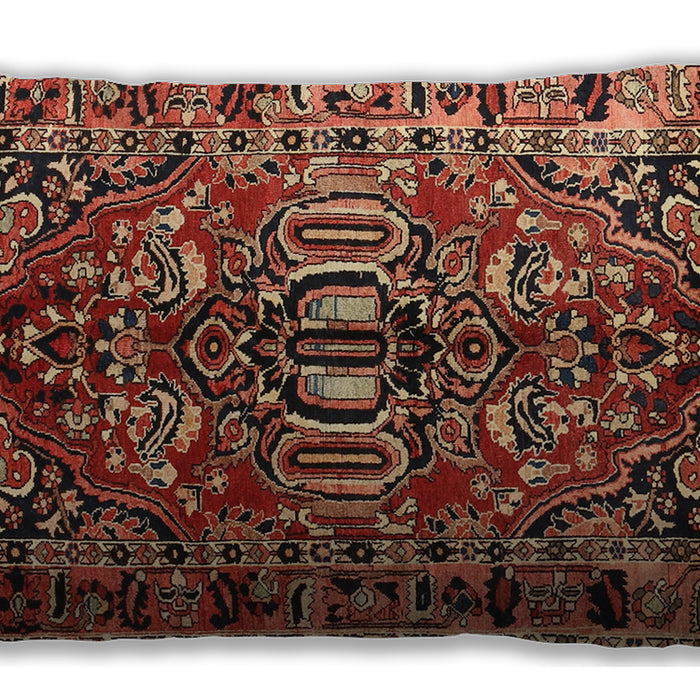 Traditional Classic Rectangular Saffron Red Lumbar Throw Pillow, 13 inch by 19 inch, lbtr3631