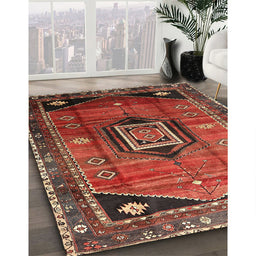 Machine Washable Traditional Rust Pink Rug in a Family Room, wshtr3633