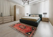 Traditional Rust Pink Persian Rug in a Bedroom, tr3633