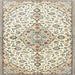 Square Traditional Khaki Green Persian Rug, tr3634