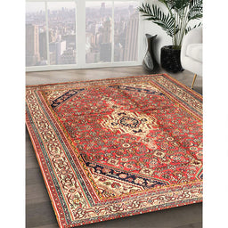 Machine Washable Traditional Sandy Brown Rug in a Family Room, wshtr3635