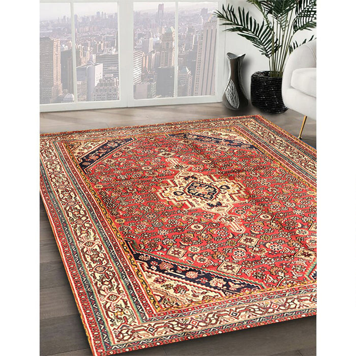Machine Washable Traditional Sandy Brown Rug in a Family Room, wshtr3635