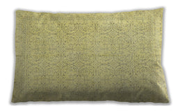 Traditional Classic Rectangular Metallic Gold Lumbar Throw Pillow, 13 inch by 19 inch, lbtr3636