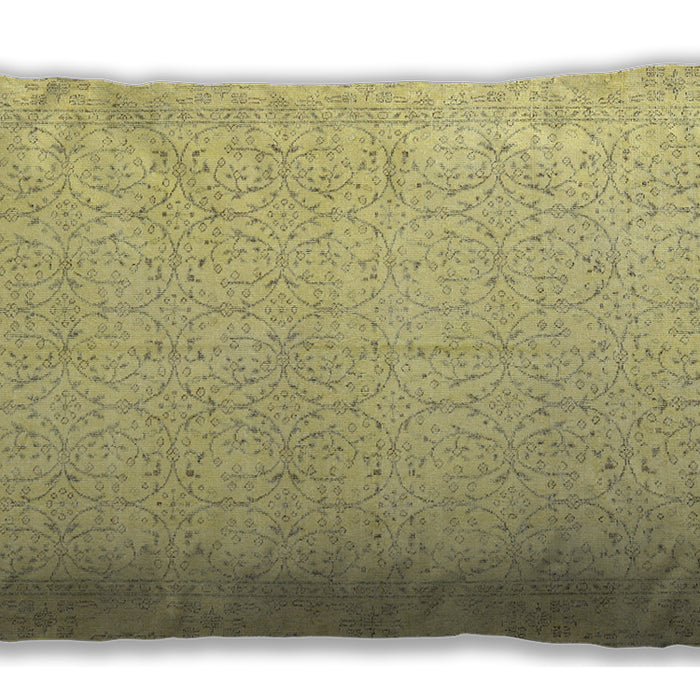 Traditional Classic Rectangular Metallic Gold Lumbar Throw Pillow, 13 inch by 19 inch, lbtr3636