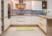 Machine Washable Traditional Metallic Gold Rug in a Kitchen, wshtr3636