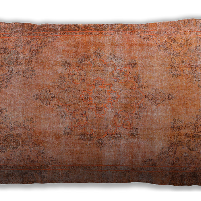 Traditional Classic Rectangular Orange Red Orange Lumbar Throw Pillow, 13 inch by 19 inch, lbtr3637