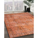 Traditional Orange Red Persian Rug in Family Room, tr3637