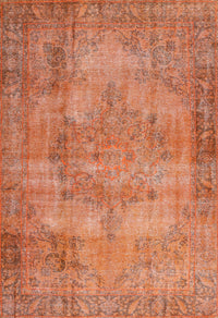 Machine Washable Traditional Orange Red Rug, wshtr3637