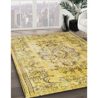 Traditional Chrome Gold Yellow Persian Rug, tr3638