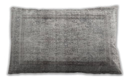 Traditional Classic Rectangular Gray Lumbar Throw Pillow, 13 inch by 19 inch, lbtr3640