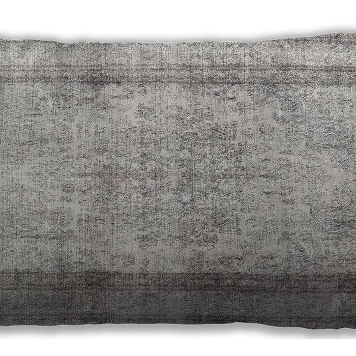 Traditional Classic Rectangular Gray Lumbar Throw Pillow, 13 inch by 19 inch, lbtr3640