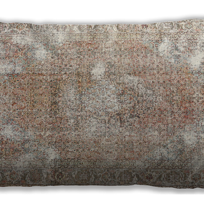 Traditional Classic Rectangular Dark Almond Brown Lumbar Throw Pillow, 13 inch by 19 inch, lbtr3641
