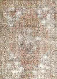 Machine Washable Traditional Dark Almond Brown Rug, wshtr3641