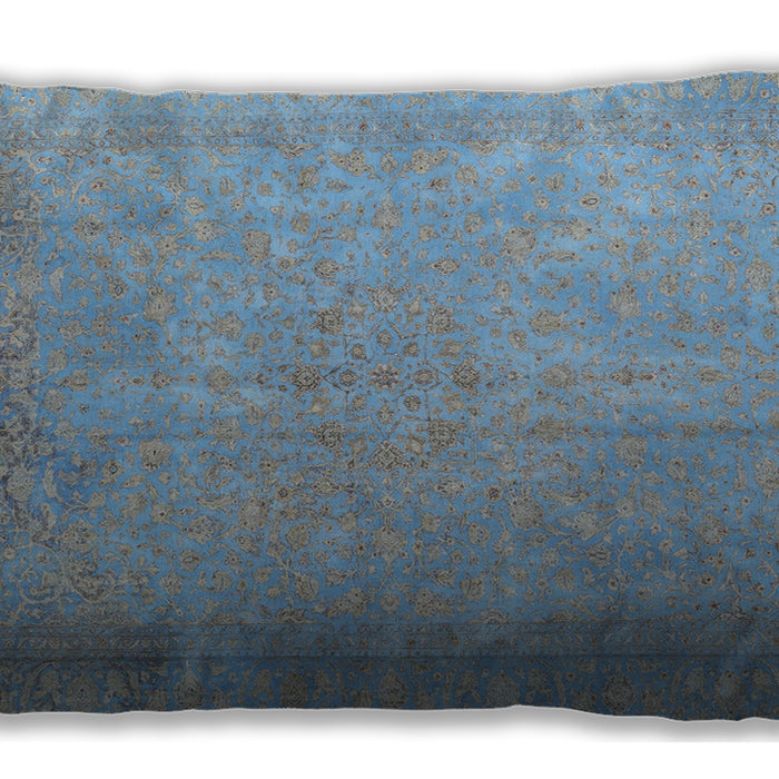Traditional Classic Rectangular Denim Blue Lumbar Throw Pillow, 13 inch by 19 inch, lbtr3642