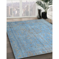 Traditional Denim Blue Persian Rug, tr3642