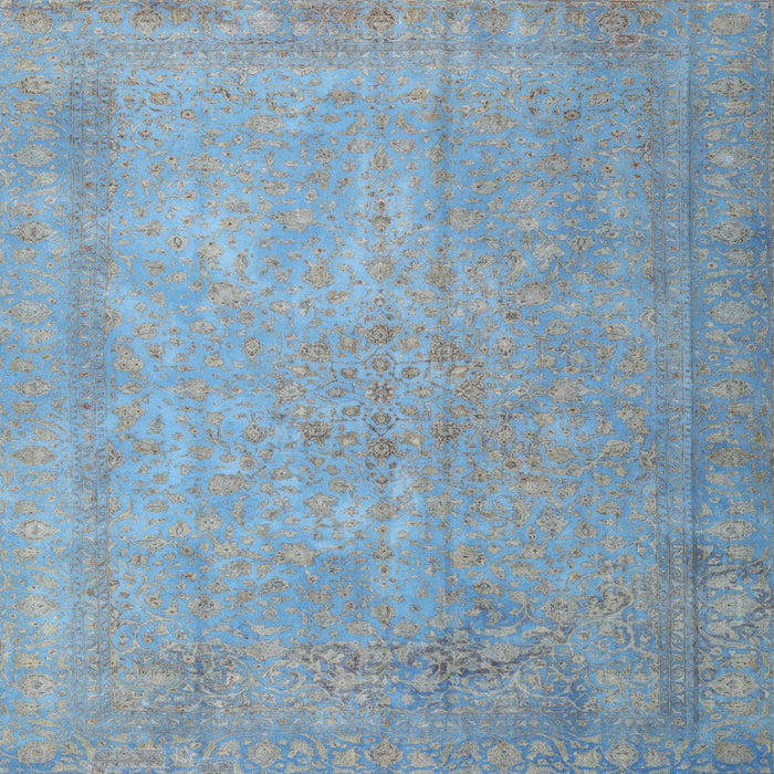 Square Traditional Denim Blue Persian Rug, tr3642