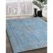 Machine Washable Traditional Denim Blue Rug in a Family Room, wshtr3642