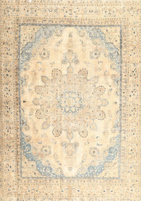 Machine Washable Traditional Gold Rug, wshtr3646