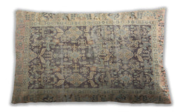 Traditional Classic Rectangular Dark Almond Brown Lumbar Throw Pillow, 13 inch by 19 inch, lbtr3647