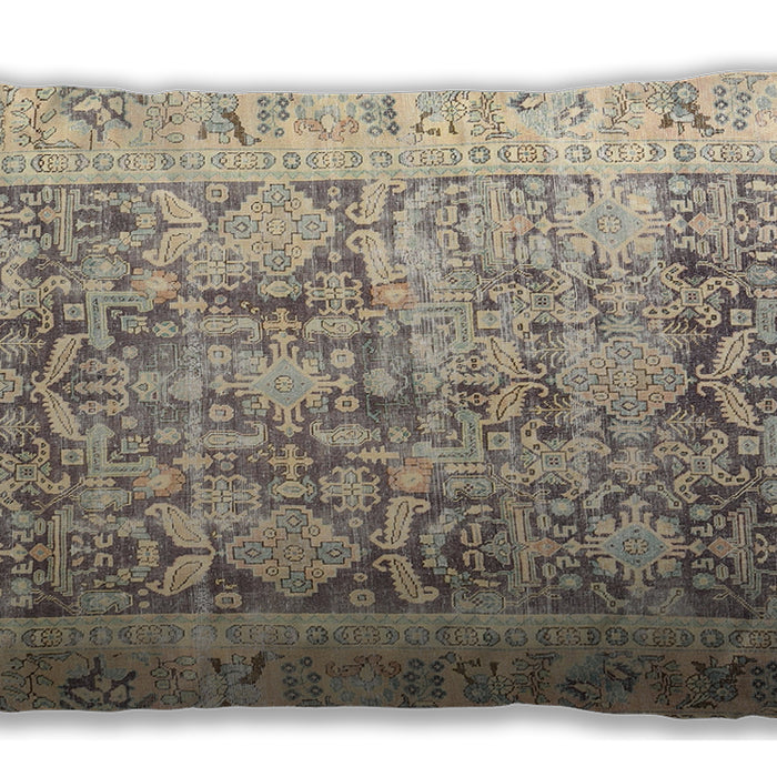 Traditional Classic Rectangular Dark Almond Brown Lumbar Throw Pillow, 13 inch by 19 inch, lbtr3647