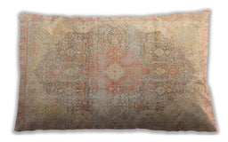 Traditional Classic Rectangular Brown Gold Lumbar Throw Pillow, 13 inch by 19 inch, lbtr3650