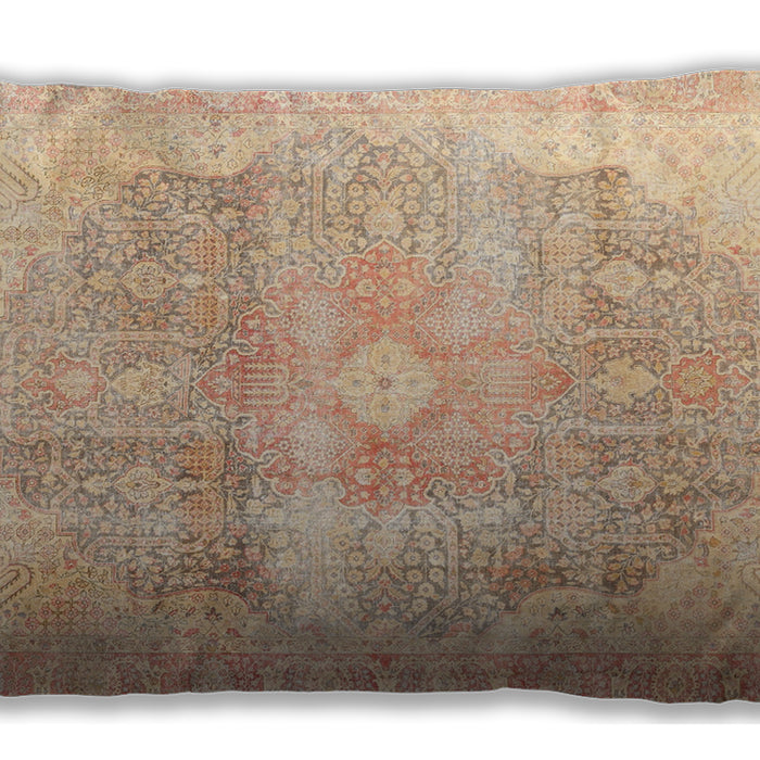 Traditional Classic Rectangular Brown Gold Lumbar Throw Pillow, 13 inch by 19 inch, lbtr3650