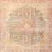 Square Traditional Brown Gold Persian Rug, tr3650