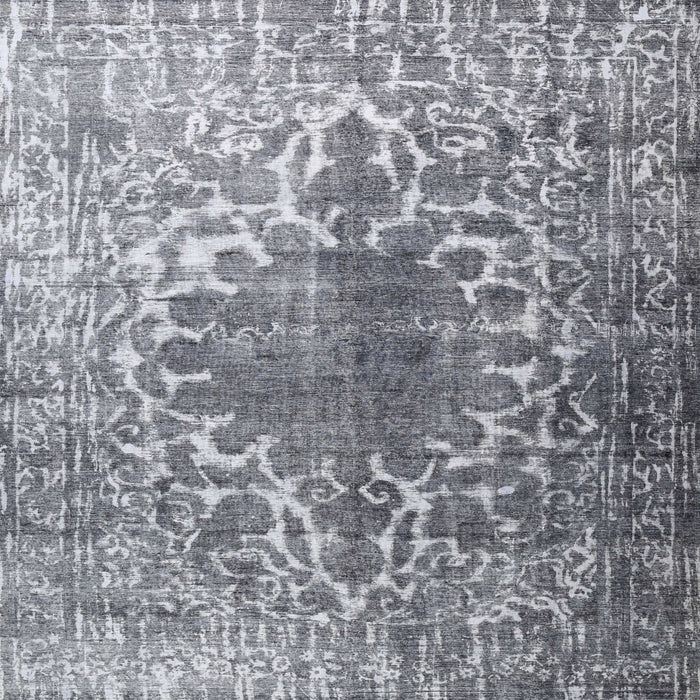 Round Machine Washable Traditional Mist Blue Rug, wshtr3651