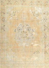 Machine Washable Traditional Khaki Gold Rug, wshtr3653