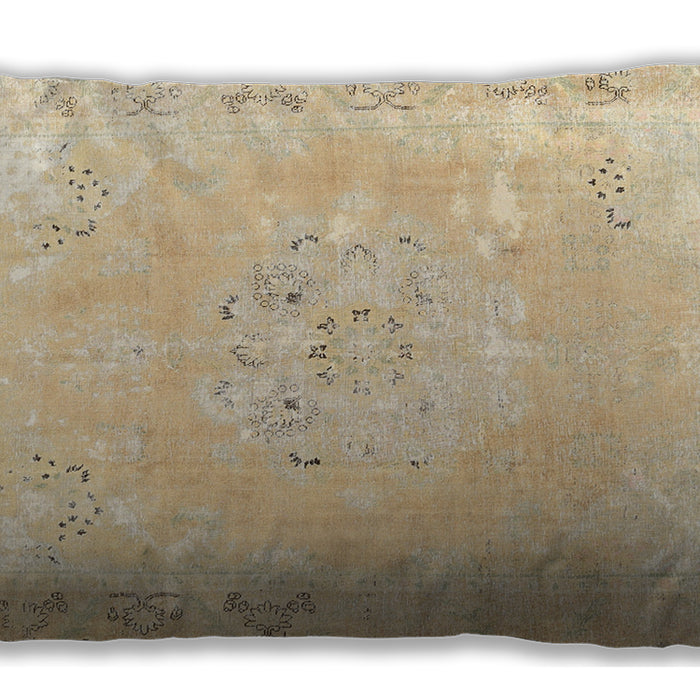 Traditional Classic Rectangular Khaki Gold Lumbar Throw Pillow, 13 inch by 19 inch, lbtr3653