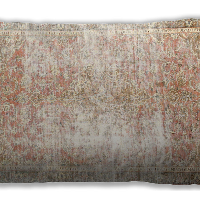 Traditional Classic Rectangular Light Copper Gold Lumbar Throw Pillow, 13 inch by 19 inch, lbtr3655