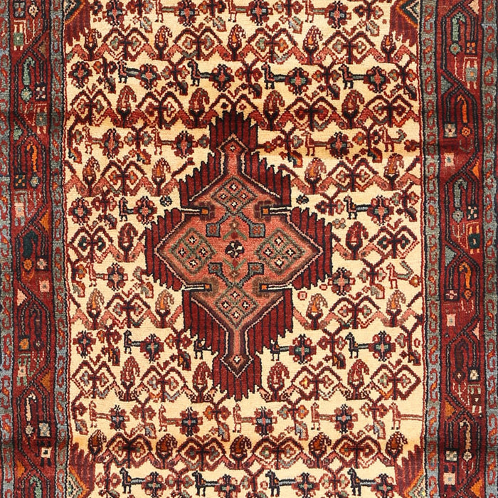 Machine Washable Traditional Sand Brown Rug, wshtr3656