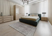 Traditional Dark Gray Persian Rug in a Bedroom, tr3658