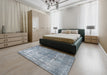 Machine Washable Traditional Slate Gray Rug in a Bedroom, wshtr3660