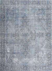 Machine Washable Traditional Blue Gray Rug, wshtr3661