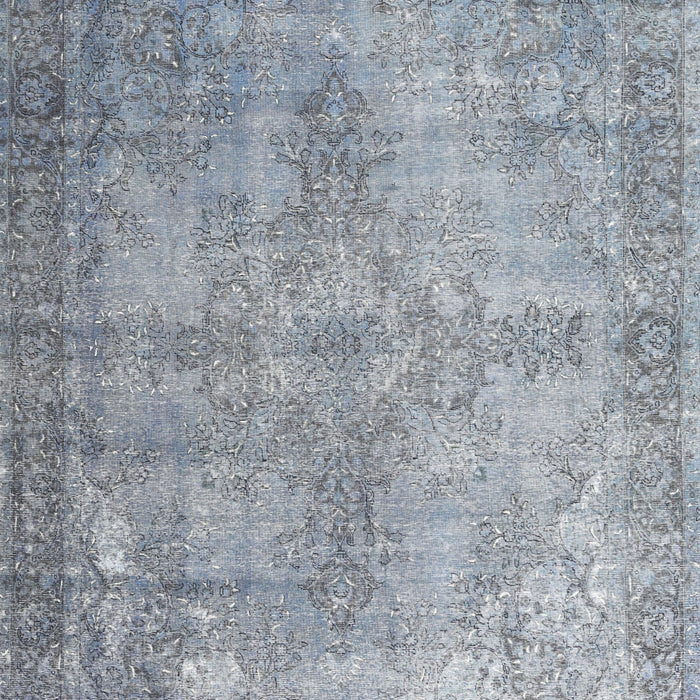 Machine Washable Traditional Blue Gray Rug, wshtr3661