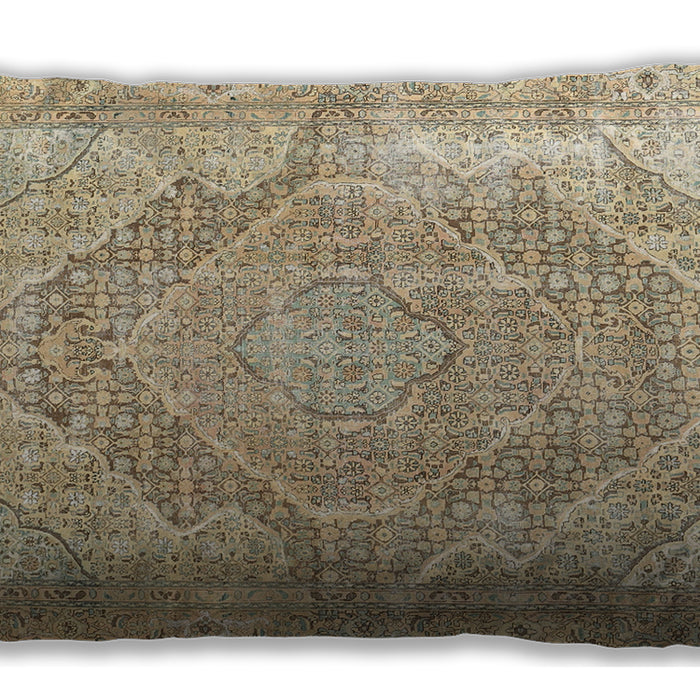 Traditional Classic Rectangular Dark Almond Brown Lumbar Throw Pillow, 13 inch by 19 inch, lbtr3663