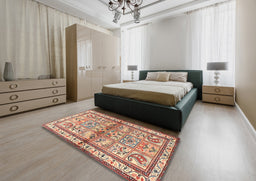 Traditional Chestnut Red Persian Rug in a Bedroom, tr3664