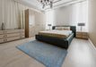 Traditional Light Slate Gray Persian Rug in a Bedroom, tr3665