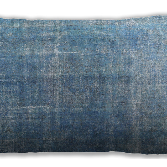 Traditional Classic Rectangular Denim Blue Lumbar Throw Pillow, 13 inch by 19 inch, lbtr3666