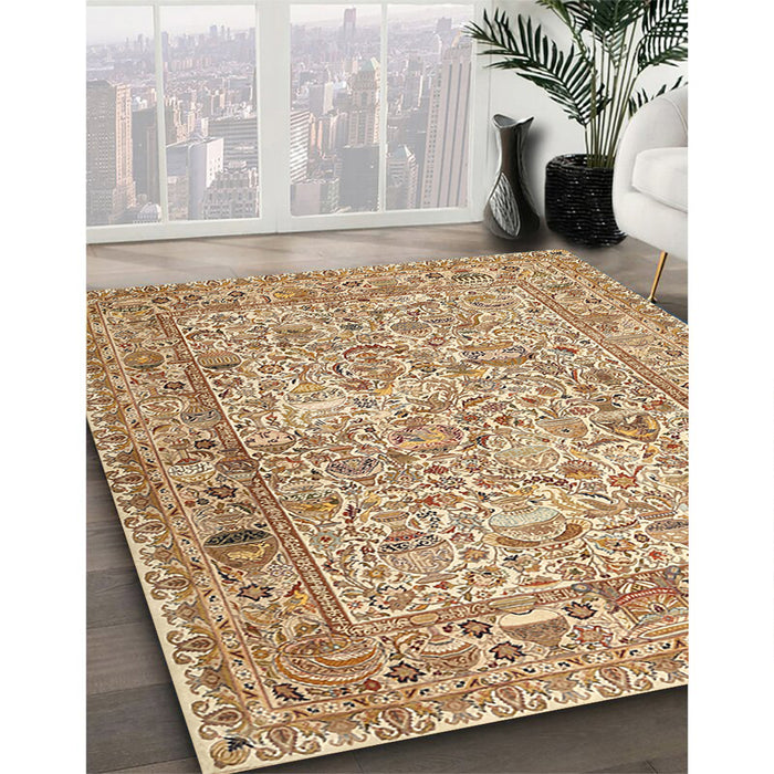 Traditional Light Brown Persian Rug in Family Room, tr3670